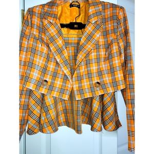 Plaid Jacket and Skirt Set